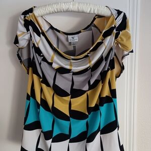 Worthington Multicolor Geometric Blouse